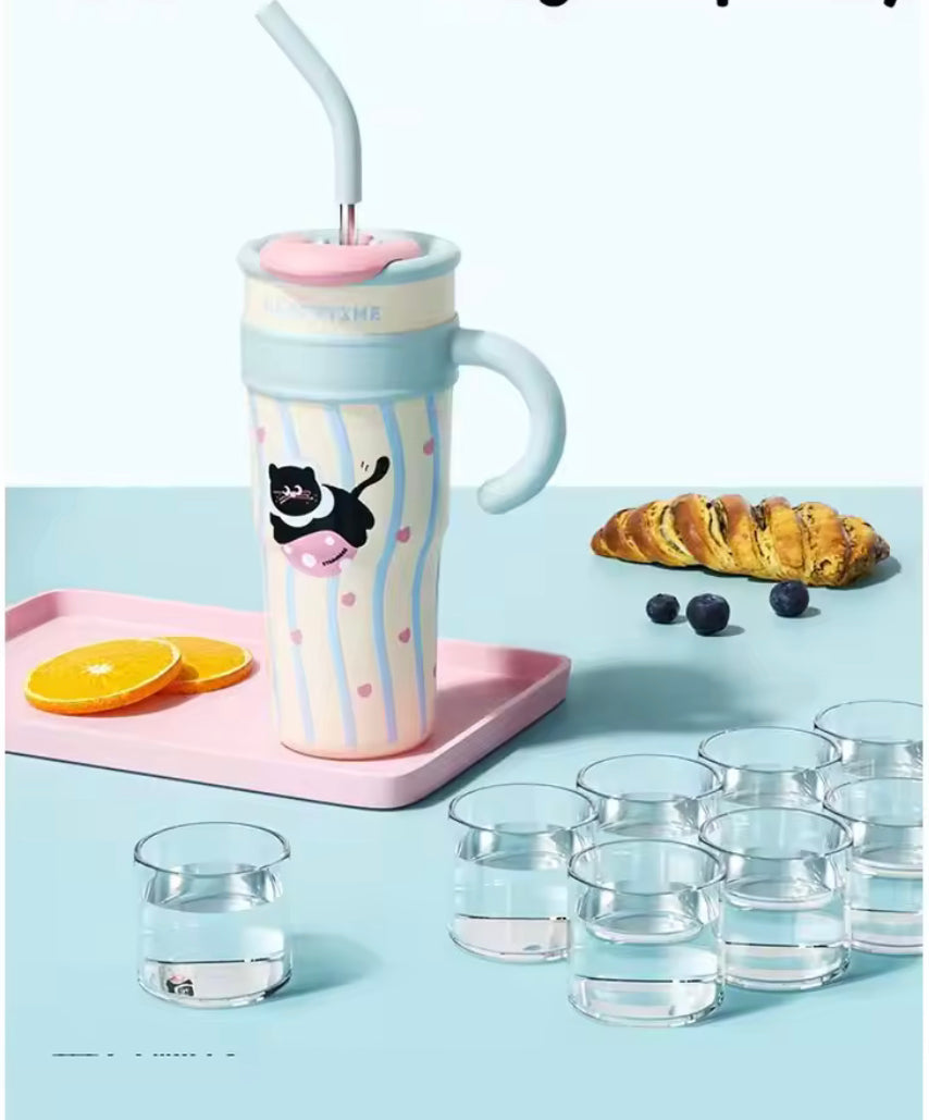 1200ml Cute Stainless Steel Tumbler With Straw, Cute Thermos Water Bottle, Outdoor Coffee Travel Mug 1200ml Cute Stainless Steel Tumbler With Straw, Cute Thermos Water Bottle, Outdoor Coffee Travel Mug